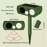 Répulsif Solaire Ultrasonique Transfrontalier pour Animaux avec Flash Explosif et Capteur PIR en ABS pour Jardin Extérieur – Vente en Gros Usine OEM