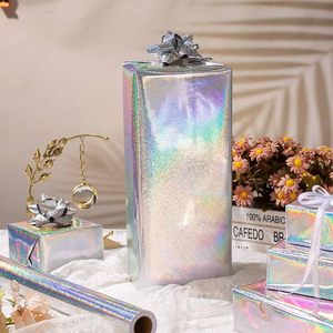 Wholesale Custom Original Silver Laser Metallic Holographic Iridescent Point Gift <b>Wrapping</b> <b>Paper</b> for Birthday Gift Packaging - Product Image 1