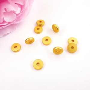 Gold Plated Frosted Round Spacer Beads For <b>Bracelet</b> Making Jewelry Findings 8mm <b>Copper</b> Core Color Preserving - Product Image 1