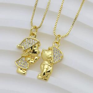 Collier pendentif enfant en cristal <span class=keywords><strong>BD</strong></span>-D1112, plaqué or cuivre, bijoux pour fils et filles - Product Image 4