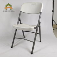 Chaise pliante en acier avec cadre en plastique HDPE imperméable et antirouille, chaise de banquet, chaise d'extérieur pour mariage, fête, événement, camping, jardin, lieu de réception