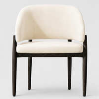 Table à manger rectangulaire sculptée de luxe léger avec ensemble de fauteuils de salle à manger en tissu pour salle à manger de villa