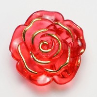 Jepit Rambut Buket Anyaman Gaya Kuno DIY Mawar Datar Tiga Dimensi Transparan Akrilik Camellia Berhias Emas