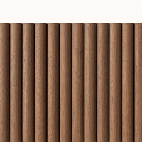 Panneau en bois tambour flexible demi-rond moderne, panneau en bois rainuré flexible en noyer pour revêtement mural incurvé, décoration de porte d'armoire