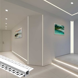 Hot Sale Linear <strong>Light</strong> for Ceiling Plaster <strong>Led</strong> Profile PC Cover Diffused Heat Dissipation t Slot <strong>LED</strong> Channel <strong>Diffuser</strong> Black White - Product Image 1
