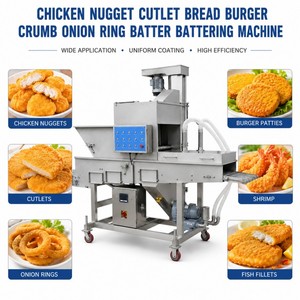 Pépite de poulet escalope <span class=keywords><strong>pain</strong></span> Burger miette oignon anneau pâte battage machine - Product Image 6