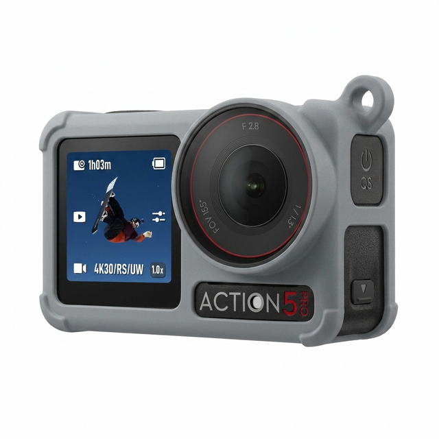 Lightweight Eco-friendly Silicone Shockproof Protective Case for Osmo Action 5 Pro Non-Slip Soft Cover Outdoor Sports Camera