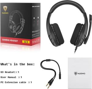 NUBWO U3 3.5mm Gaming Headset, Computer Game Gamer Over Ear Microfone Flexível Controle de Volume Com Microfone-Preto produtos on-line - Product Image 5