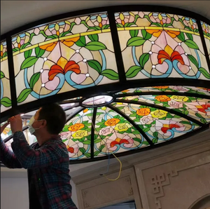 Dôme intérieur en verre trempé Tiffany de style européen, personnalisé en usine, pour la décoration de maisons, hôtels, bâtiments et restaurants - Product Image 3