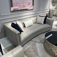 Ensemble de meubles de salon de style américain moderne, canapé et fauteuil en cuir de haute qualité, fournisseur de meubles de luxe pour villa