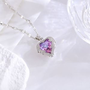 สร้อยคอทองแดงประดับจี้รูปหัวใจหลากสี พร้อมใบรับรอง CE สำหรับผู้หญิง - Product Image 2