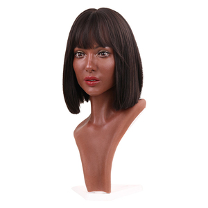 Thực tế Silicone nữ mannequin <span class=keywords><strong>Head</strong></span> cho hat hiển thị tóc con người tóc giả mannequin Heads với make <span class=keywords><strong>up</strong></span> - Product Image 3