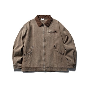 Chaqueta vaquera de primavera para hombre, estilo Retro Vintage, ropa de trabajo desgastada lavada japonesa americana, solapa, aspecto Vintage de moda - Product Image 4