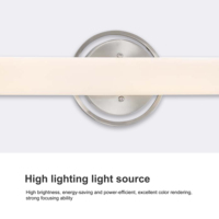 Lámpara de Pared Cilíndrica Larga con Base de Metal Níquel Cepillado, LED 3000K, Luz Blanca Cálida, Iluminación Suave para Espejo de Baño