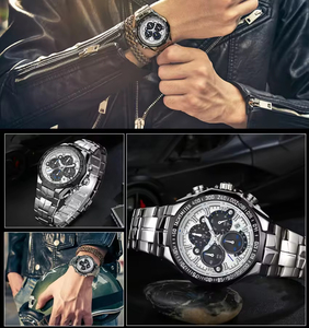 Relogio Masculino Wrist <b>Watches</b> Men Golden Chronograph Men <b>Watch</b> Stainless Steel Waterproof Fashion Wristwatch for Man - Product Image 4