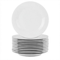 Assiette à dîner en mélamine de qualité alimentaire blanche de 9 pouces, écologique, durable, passe au lave-vaisselle, pour les fêtes et les mariages