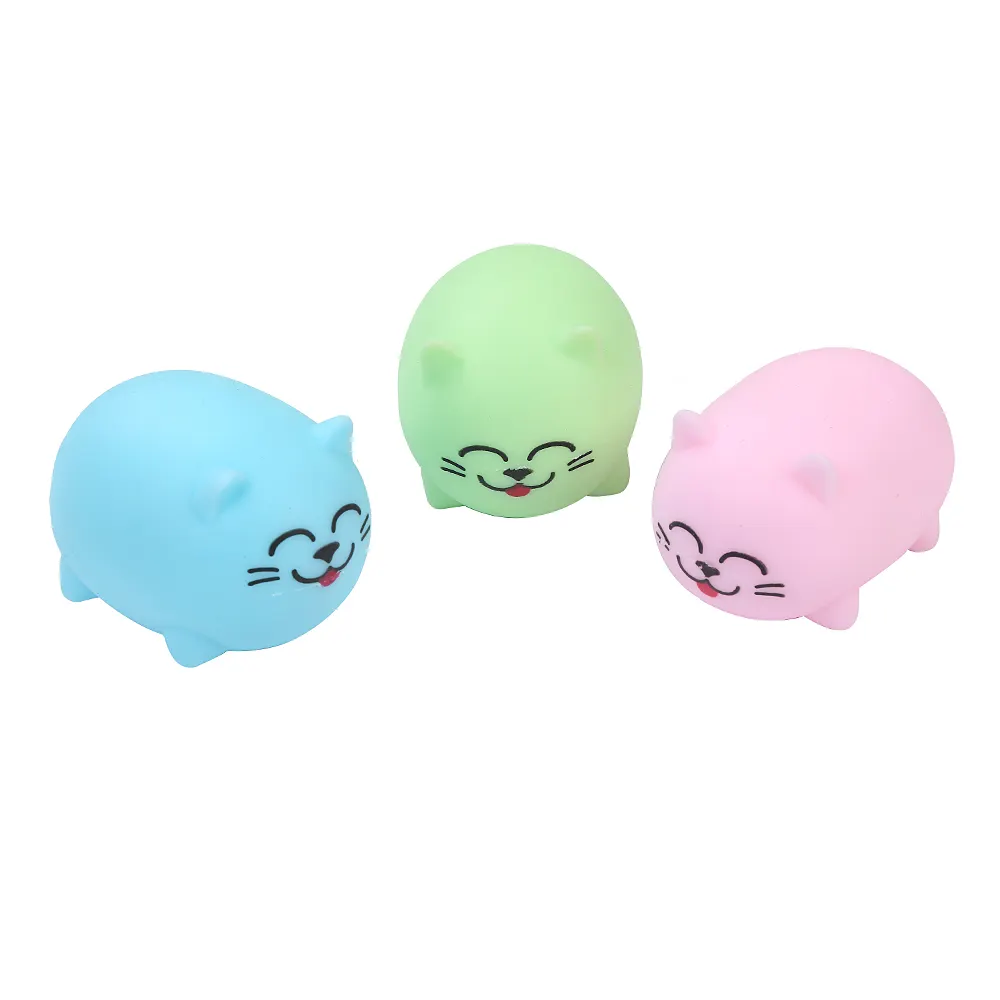 KEHUI Stress Relief Toy Sensory Hot Style Wholesale Fidget TPR Squeez Fat Cat Stress Ball For Children