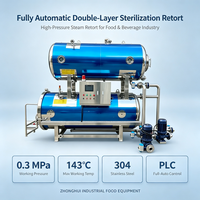 Machine de stérilisation industrielle à bain-marie électrique |   Autoclave à double couche pour la stérilisation de la viande et des jus
