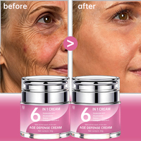 Crème Visage Anti-Âge 6 en 1 Éclaircissante Taches Brunes Hydratation Intense Vitamine C Niacinamide Vitamine E Blanchissante Acide Hyaluronique 50g