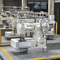 Machine à coudre industrielle plate neuve à moteur métallique pour la fabrication manuelle de points de recouvrement pour jeans, de cols en fer et de passants de ceinture