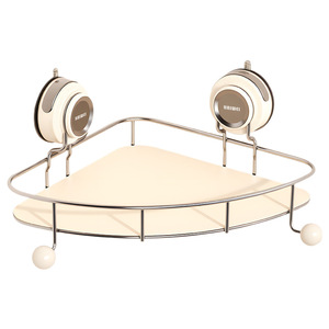 ชั้นวางของในห้องน้ำรูปสามเหลี่ยม Haiwei แบบติดผนังด้วยระบบสุญญากาศ สำหรับอ่างล้างหน้าและห้องน้ำ ดีไซน์แข็งแรง ทนทาน และจัดเก็บได้อย่างเป็นระเบียบ - Product Image 1