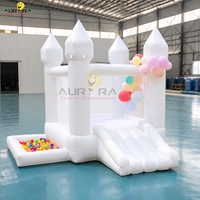 Mini château gonflable gonflable populaire 5x8 pieds, château à rebond de fête d'anniversaire, maison pour enfants, mariage, blanc