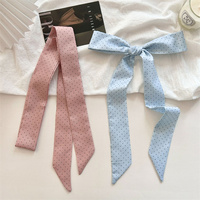 Écharpe fine et longue à pois imprimée style coréen pour femme, collection printemps-été, accessoire de cou élégant