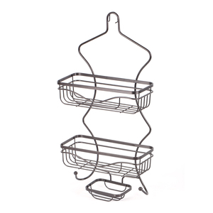 Estante organizador colgante <span class=keywords><strong>de</strong></span> 3 niveles sin taladro, <span class=keywords><strong>de</strong></span> hierro inoxidable para <span class=keywords><strong>ducha</strong></span>, con jabonera y ganchos - Product Image 2