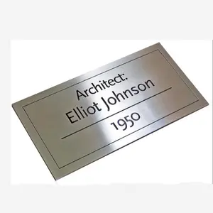 Custom Highly Quality Text Logo Stainless Steel Carved Nameplate