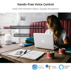 Interruptor de Botón Wifi con App Tuya, Hogar Inteligente, Compatible con <span class=keywords><strong>Alexa</strong></span> y Google Home, Control por Voz, Operación Remota, Función de Temporizador, Uso Compartido Familiar - Product Image 4