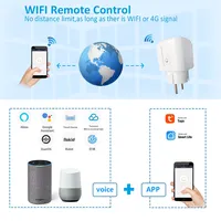 Prise intelligente Tuya WiFi Android, prise EU 16A avec mesure de consommation, commande vocale Alexa, contrôle à distance mobile, matériau ABS, moule privé, universelle