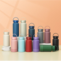 Bouteille d'eau isotherme à double paroi en acier inoxydable 304 de grande capacité avec sous-verres antidérapants, design personnalisé