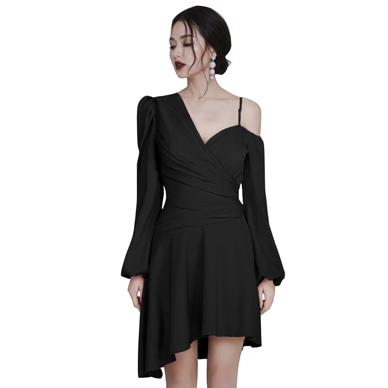 One Piece Dress Black Office Dress With Sleeves One Piece Dress