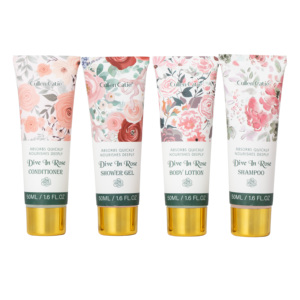 Ensemble de salle de bain et de douche rose personnalisé pour femmes pour le soin du corps, comme cadeau pour la Saint-Valentin, gel douche luxueux, <span class=keywords><strong>shampoing</strong></span>, spa corporel - Product Image 6