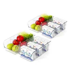 Plastic Freezer Organizer Bins Clear Fridge Food Organizers And Storage Containers Set
