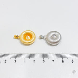 Precioso Colgante de Plata S925 con Cuentas Redondas de 9-12 mm, Accesorios de Perlas para DIY, Base Vacía para Collar de Mujer-31076 - Product Image 4