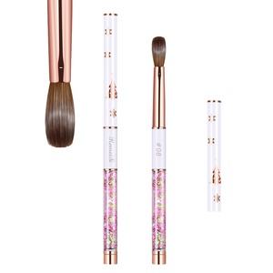 Pinceau à ongles en acrylique Kolinsky de haute qualité, manche métallique, vente directe usine Kemeisi, faible MOQ, offre spéciale Noël, pour ongles roses - Product Image 1