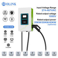 Station de charge rapide DC OLINK 20KW 30KW CCS1 CCS2 GBT OCPP 1.6J 4G RFID IP54 AC 380V 3 phases, chargeur mural pour véhicules électriques