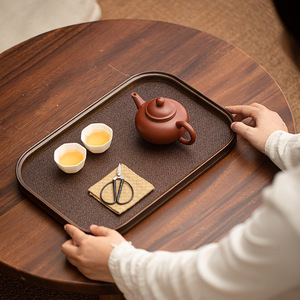 Bamboo Woven Begonia <b>Tray</b> Rectangular Tea <b>Tray</b> <b>Small</b> And Large Size Multifunctional Serving <b>Tray</b> For Tea Ceremony And Snacks - Product Image 2