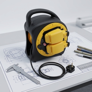 AIXTON Garden <strong>Extension</strong> <strong>Lead</strong> 30M IP54 <strong>Waterproof</strong> 2 Socket Cable Reel <strong>Outdoor</strong> Case Us Plug Power Voltage Guard Box 13A Vertical - Product Image 3