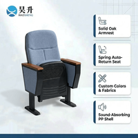 Chaise d'auditorium commerciale pliable pour cinéma et théâtre, avec tablette d'écriture, coque en plastique PP personnalisable, OEM ODM BIFMA
