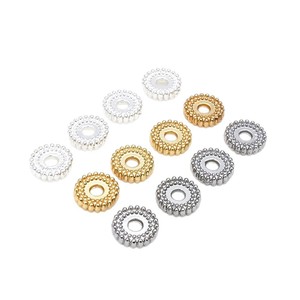 Zinc Alloy Bead <b>Spacer</b> Rings Gold Silver White Plated For DIY Jewelry Making 8mm Round Beading Supplies - Product Image 5
