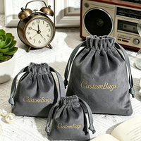 Pochette en velours doux de luxe, sac à cordon personnalisé, sac en velours multi-usages pour bijoux, cosmétiques, emballage cadeau et rangement quotidien
