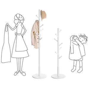 <span class=keywords><strong>VASAGLE</strong></span> 7 Crochets Fond Rond Bois Hall Arbre Blanc <span class=keywords><strong>Porte</strong></span>-<span class=keywords><strong>Manteau</strong></span> Debout - Product Image 4