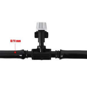 Conector en T de Plástico Negro para Tubo Capilar de 6mm, Extremo Plano, Accesorio de Riego por Goteo, Unión para Tubería de Agua - Product Image 2