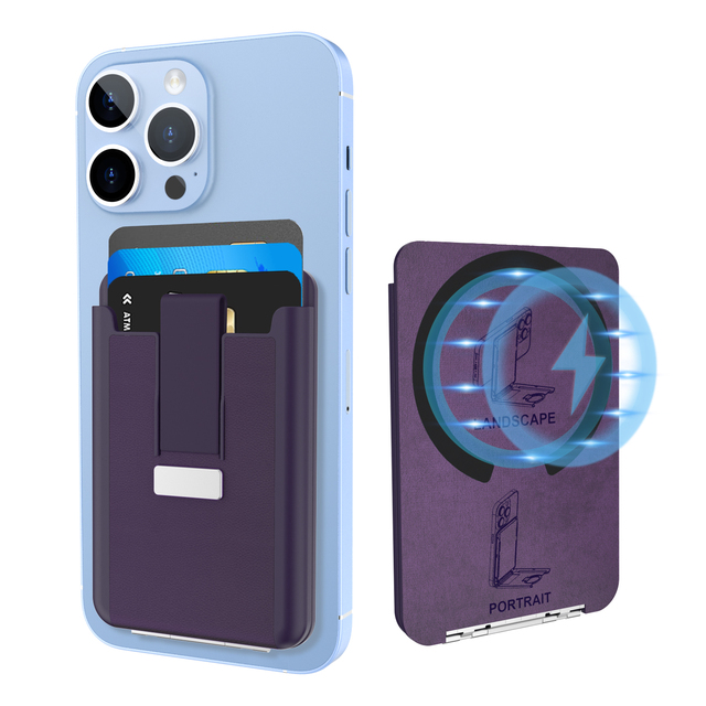 Custom Luxury PU Leather Mobile Wallet Adjustable Stand PC Magnetic Card Holder New Phone Case Suitable for All Mobile Phones