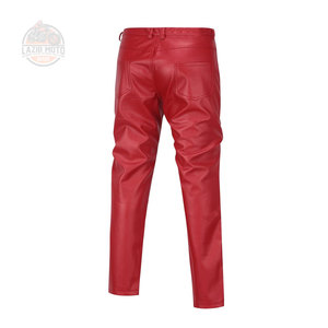 กางเกงหนังแท้สำหรับผู้ใหญ่กางเกงสตรีทเอวสูงลำลองทำจากหนังแท้ - Product Image 2