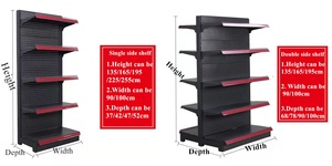 Pft מפעל מכירה מתכת אחסון מדפים עם מחיר זול דו צדדי חנות חנות חנות גונדולה מדפים - Product Image 6