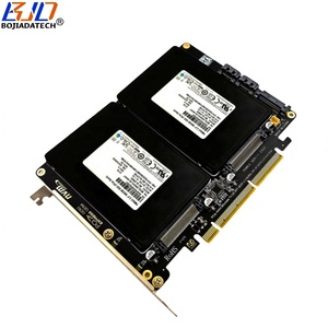 PCI-E 4.0 <span class=keywords><strong>8X</strong></span> 16X เป็น2 * ตัวเชื่อมต่อ SFF-8639 U.2การ์ดอะแดปเตอร์สำหรับ U2 NVMe & 2.5 "SATA SSD MB รองรับ PCIe X4X4 bifurcation - Product Image 5