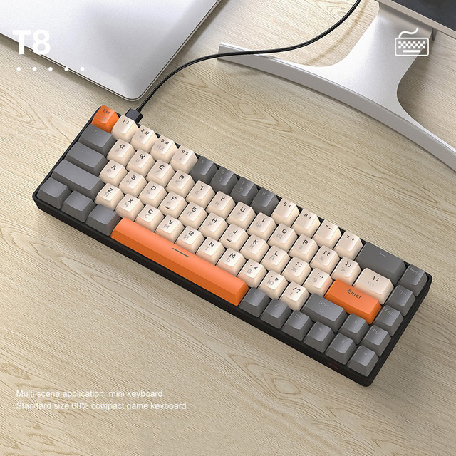 Free Wolf T8 New Full Size Mechanical Keyboard with RGB Backlit USB Type-C Programmable Spill Resistant & Ambidextrous Design